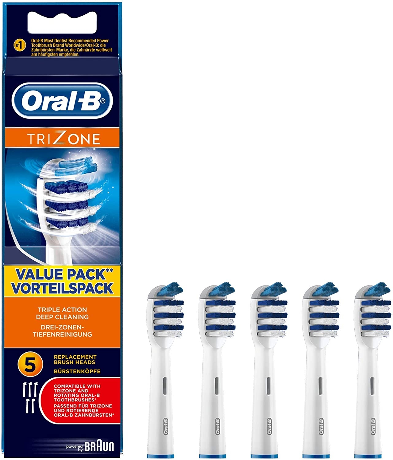 Oral-B TriZone Electric Toothbrush Heads - 5 Pack