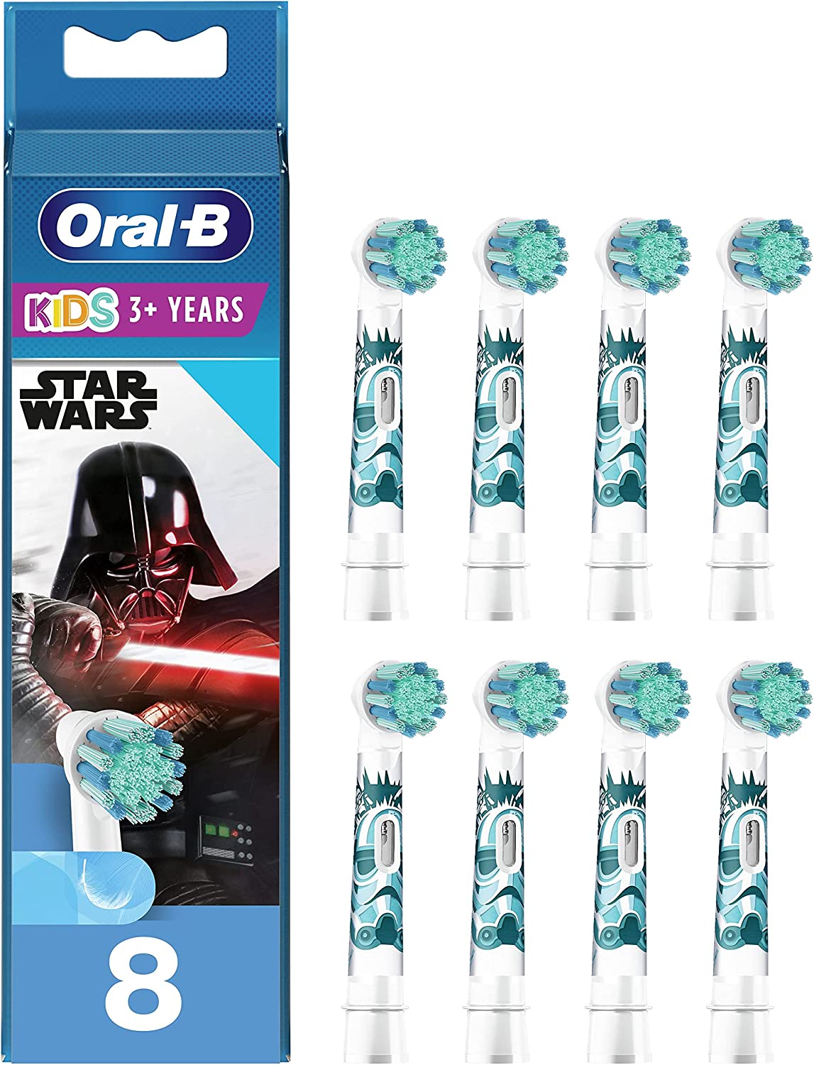 8 x Oral-B Kids Star Wars Replacement Heads Childrens Electric Toothbrush