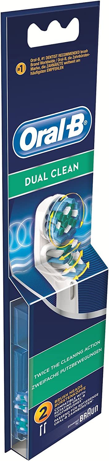 Oral-B Dual Clean Toothbrush Heads - 6 Piece Bundle (3 Packs of 2)
