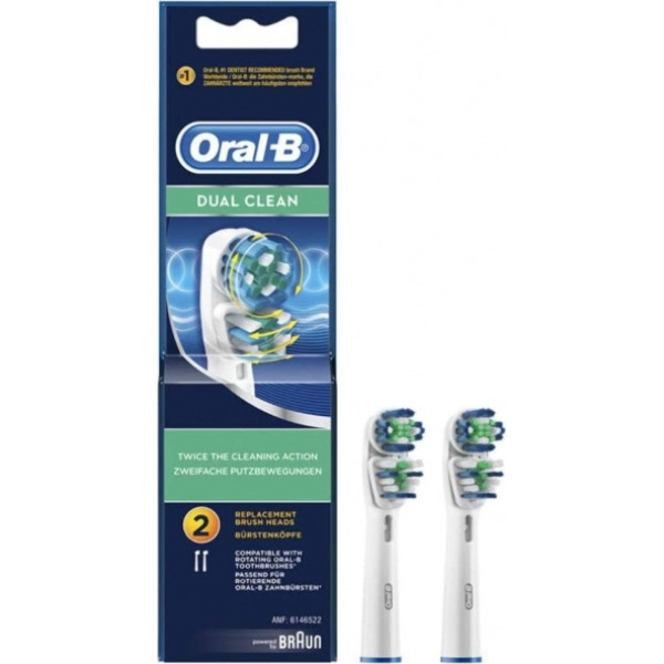 Oral-B Dual Clean Electric Toothbrush Replacement Brush Heads 2pk