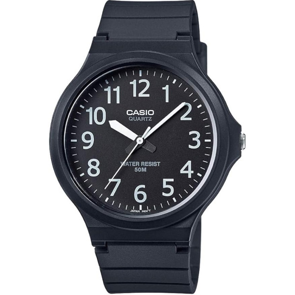 Casio Mens Analogue Watch with Resin Strap Black - MW-240-1BVEF